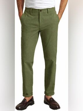 Bonobos Men’s The 2.0 Washed Chino Pant Athletic Fit Green 32x32 Stretch Tapered